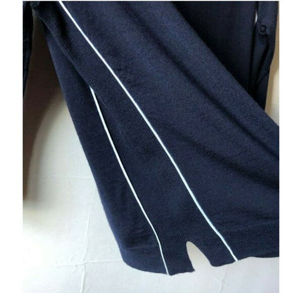 J Crew Merino Wool Sweater Womens Large Blue V Neck Lightweight Relaxed Fit - Picture 5 of 9